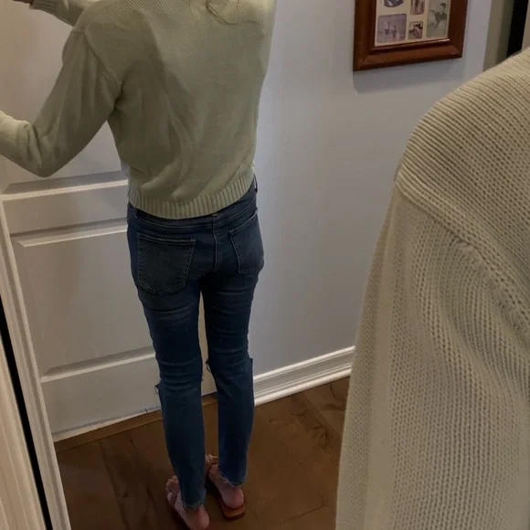 Current/Elliott Women's Distressed Blue Skinny Jeans - Picture 5 of 10